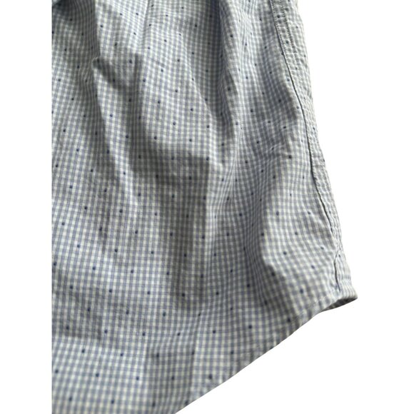 BUGATCHI Men's Blue Plaid Dot Button Down Shirt Size 16 1/2 - Picture 5 of 9